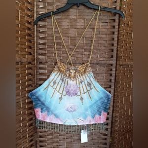 Dolls Kill x 24HRS Mind of the Mantra Sahasrara Halter Crop Top